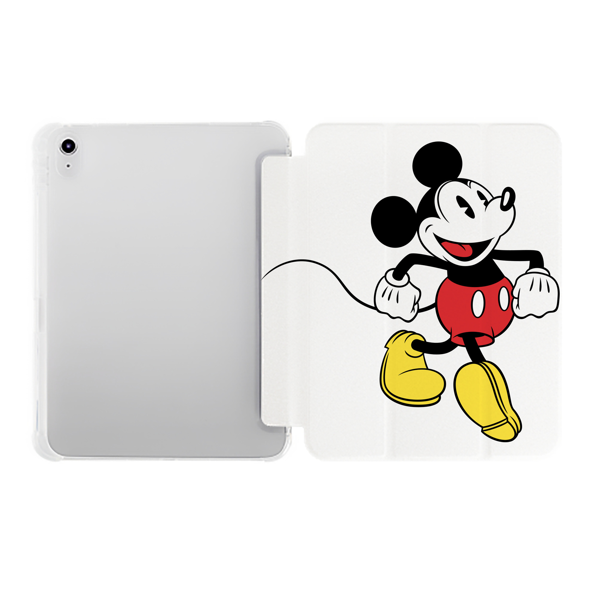 （画像用） ミッキーマウス Mickey Mouse IPad ケース ペン収納付き 三つ折りスタンド PUレザー×シリコン 対応機種9.5/10.5/10.9インチ